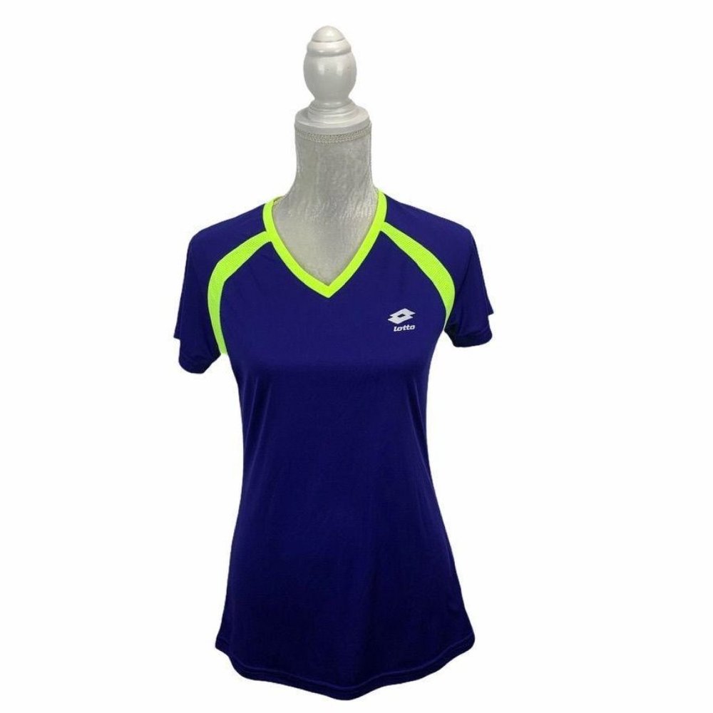 Lotto Tshirt Italian Sport Design Blue‎ Neon Yellow